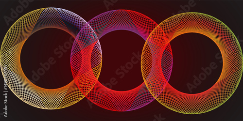 Abstract red background with shining curved lines. Modern shiny red gradient geometric circle lines pattern. Futuristic concept. Suitable for banners, flyers, posters, presentations, covers, websites