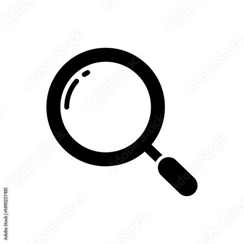 Magnifying glass icon on white background. Flat design vector.