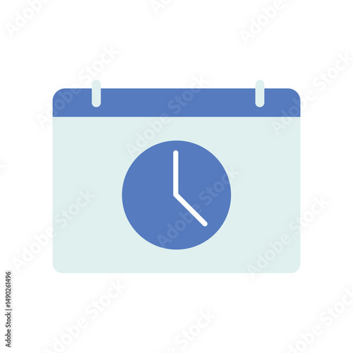 Clock on a calendar page. Reminder, appointment, or schedule symbol.