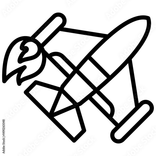 crash plane line icon