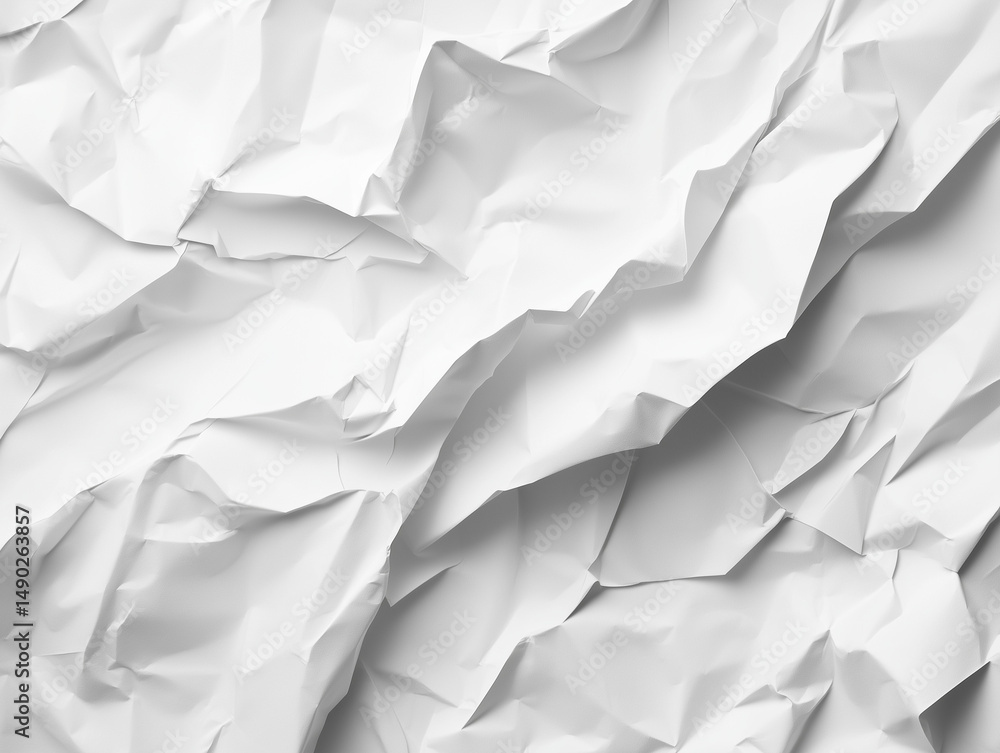 Crumpled white paper forms abstract texture background Crumpled white paper forms abstract texture background