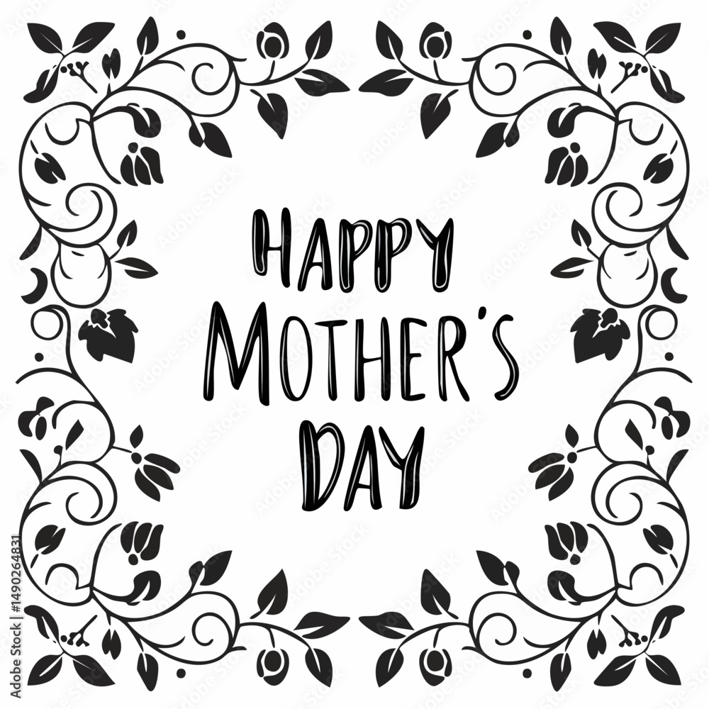 Banner of 'HAPPY MOTHER'S DAY' on white background Banner of 'HAPPY MOTHER'S DAY' on white background