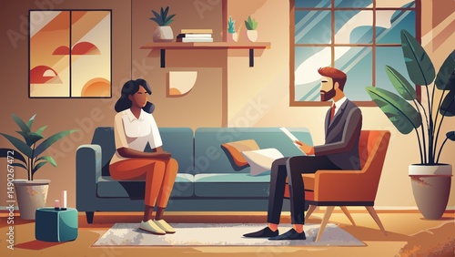 Wallpaper Mural Psychologist with stressed patient  Torontodigital.ca