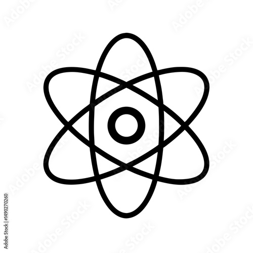 Atom Icon Outline Vector Illustration