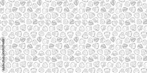 Chinese dumplings pattern background. dumpling doodle pattern background. Dim sum seamless pattern background. dim sum doodle pattern background.