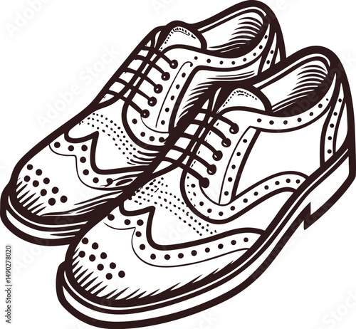 Elegant brogue shoes with intricate details in classic design