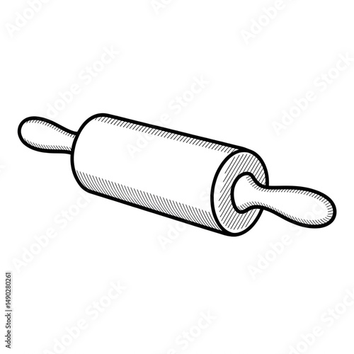 Rolling pin coloring page line art