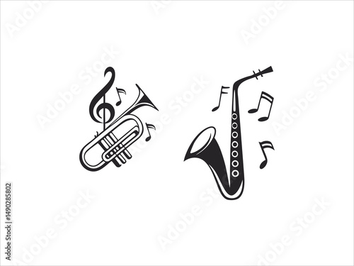  Jazz Musicians logos Playing Saxophone