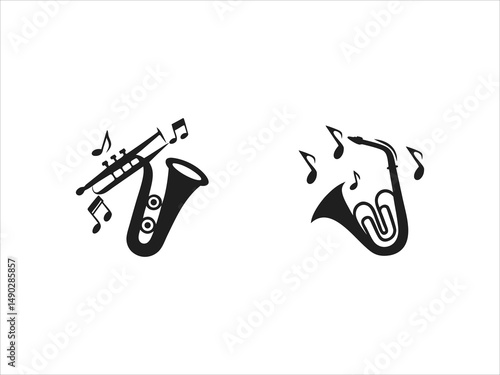  Jazz Musicians logos Playing Saxophone