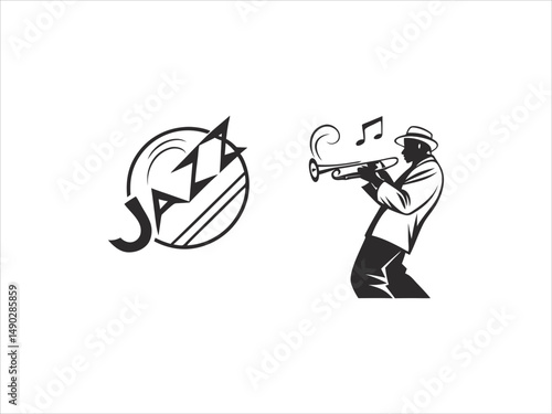  Jazz Musicians logos Playing Saxophone