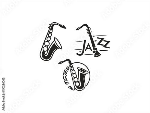  Jazz Musicians logos Playing Saxophone
