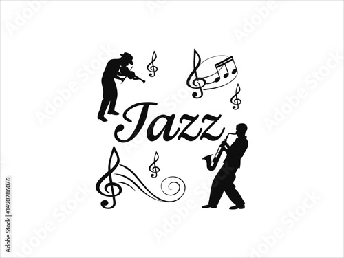  Jazz Musicians logos Playing Saxophone