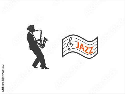 Jazz Musicians logos Playing Saxophone