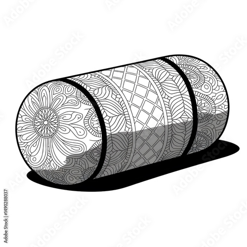 Bolster illustration line art of a coloring page 