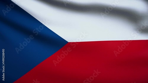 Czech Republic Flag 4K. Realistic Loop Waving with Highly Detailed Fabric