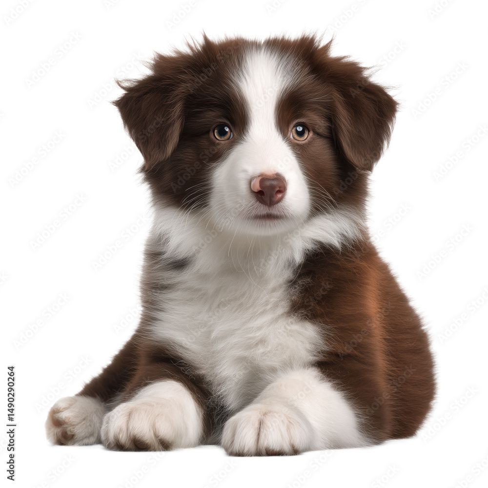 Obraz premium Adorable Border Collie Puppy Portrait - A Sweet Puppy , isolated on white background png