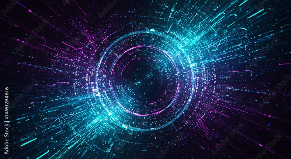 Obraz premium Abstract glowing digital technology
