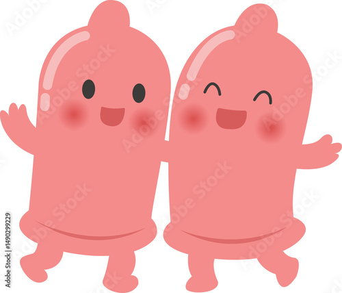 condom cartoon character protect HIV infection