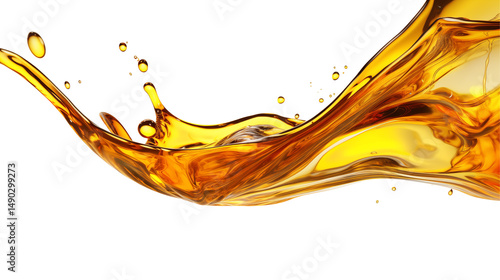 Lubricant Motor Oil Splash Isolated on Transparent Background
