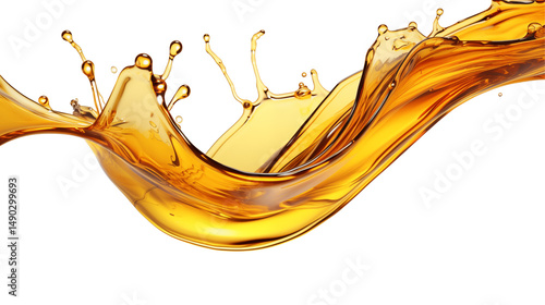 Lubricant Motor Oil Splash Isolated on Transparent Background