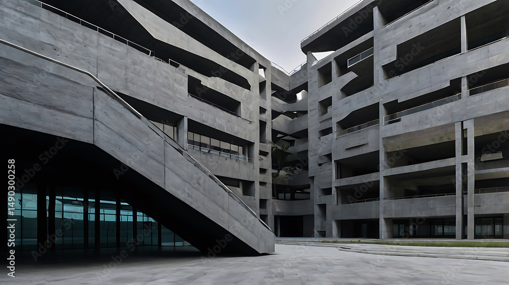 Fototapeta premium modern architecture building and Architecture minimalism modern style design details for building exterior concrete abstract background