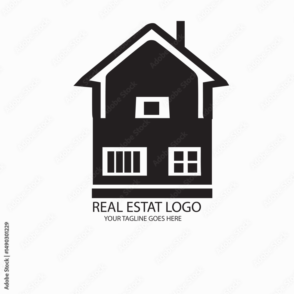 Minimalist Black & White House Icon Minimalist Black & White House Icon