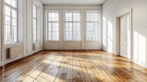 Wallpaper Mural Sunlit Empty Room Interior Design Torontodigital.ca