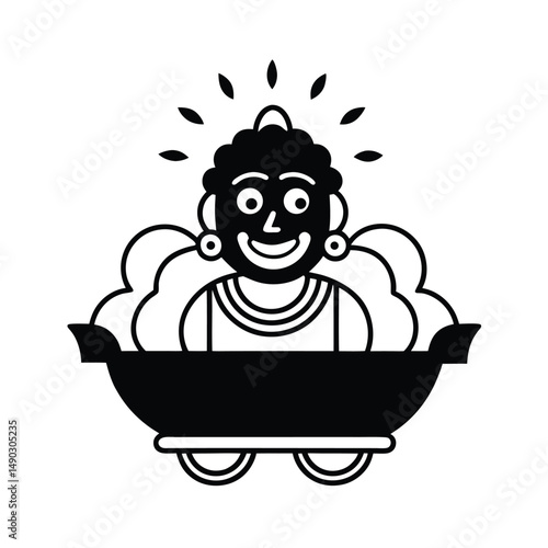Lord Jagannath Smiling from the Golden Chariot