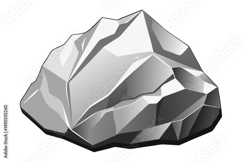 Minimalist Silver Ore Silhouette Vector