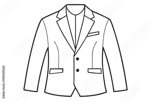 Single Breasted Tailored Blazer Vector Art