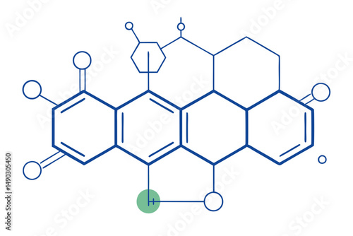 Stylized Aspirin Compound Chemical Vector