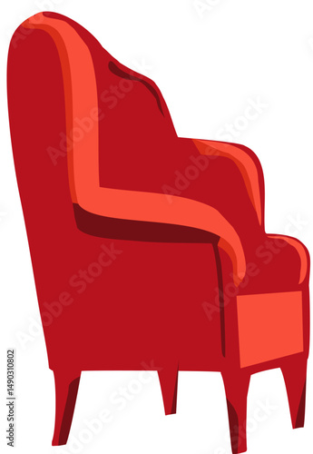 red armchair isolated on white background