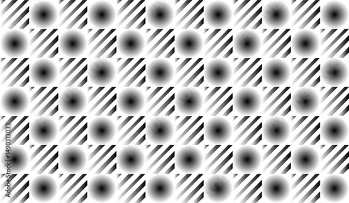 Abstract pattern, black and white seamless pattern, illusion illustration