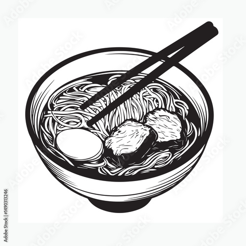 vector illustration of a bowl of food
