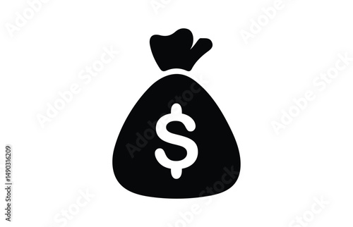 Finance icons. Business Icons, money signs. Money silhouette collection. Wallet with cards icon. Coins silhouette icon. Growth chart. Moneybag or stash