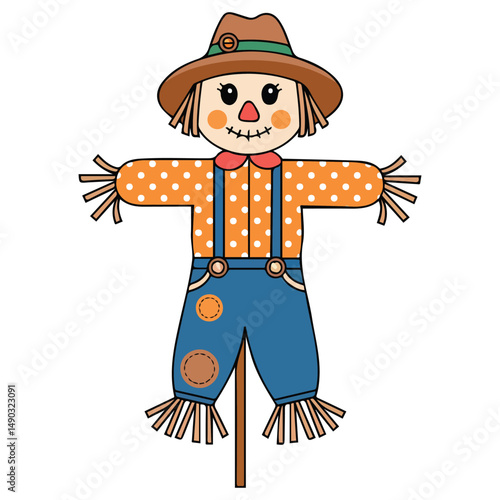 Farm field guardian isolated vector illustration on white background