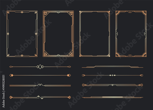 geometric border in art deco style