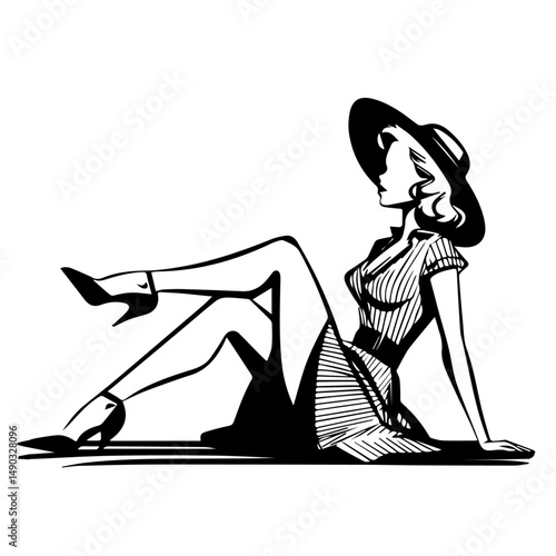 Vintage Pin-Up Illustration