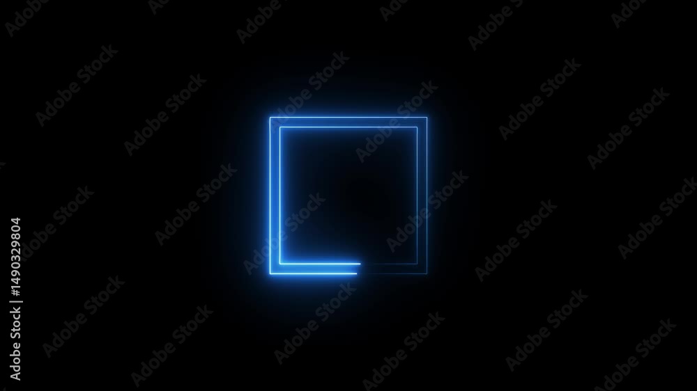 Rectangle, frame of energy, neon, smoke. orange, blue rectangle on a black background. 3d image Gradually, a neon square of energy appeared and a constant flicker in the rectangle. Rectangle, frame of energy, neon, smoke. orange, blue rectangle on a black background. 3d image Gradually, a neon square of energy appeared and a constant flicker in the rectangle.