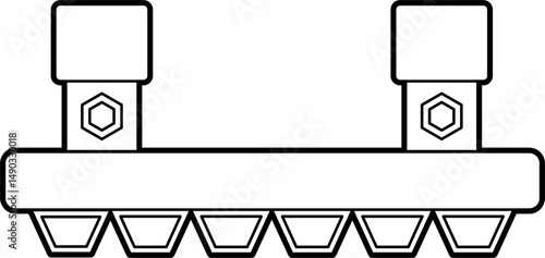 Bobsleigh brakes outline vector