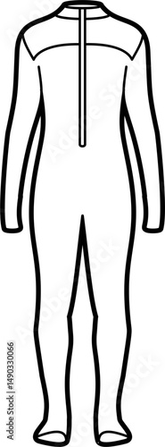 Bobsleigh suit outline vector
