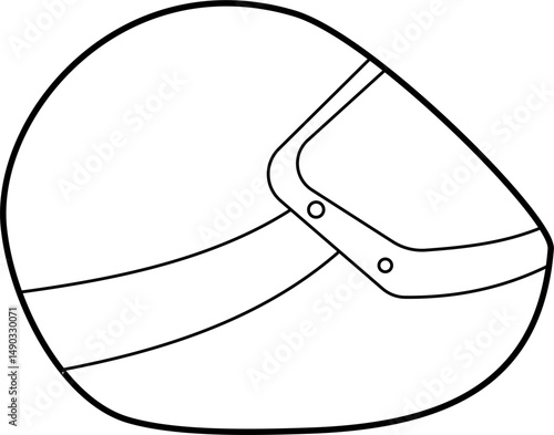 Bobsleigh helmet outline vector