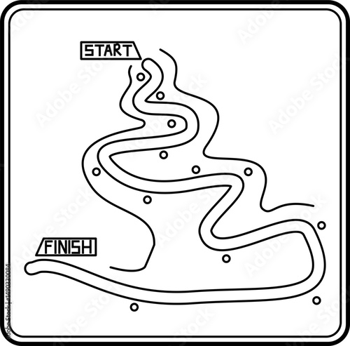 Bobsleigh track outline vector