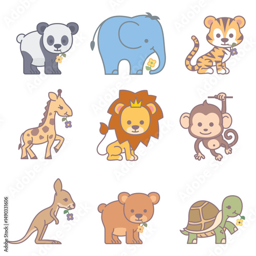 Canvas Print Baby jungle animals