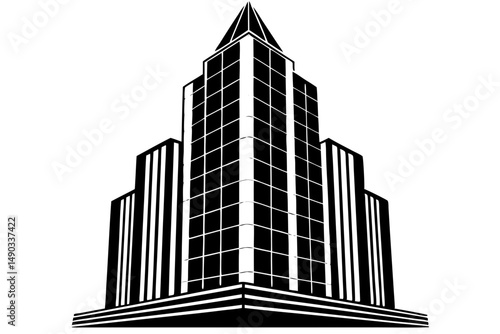 Skyscraper with Reflective Glass Windows Vector