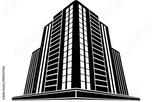 Tall Urban Building Silhouette Illustration