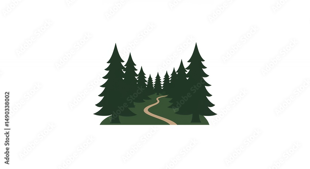 Obraz premium Forest path illustration