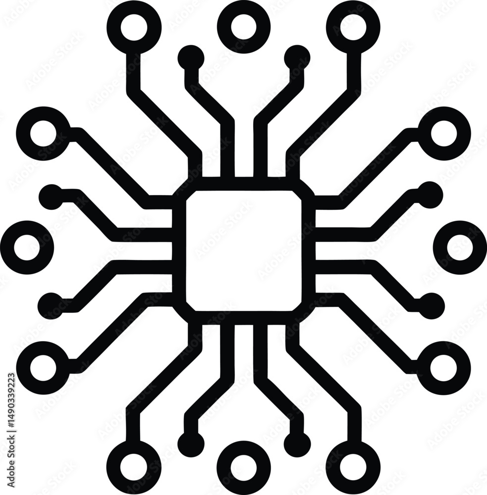 Circuit Board Icon Outline Vector Illustration Circuit Board Icon Outline Vector Illustration