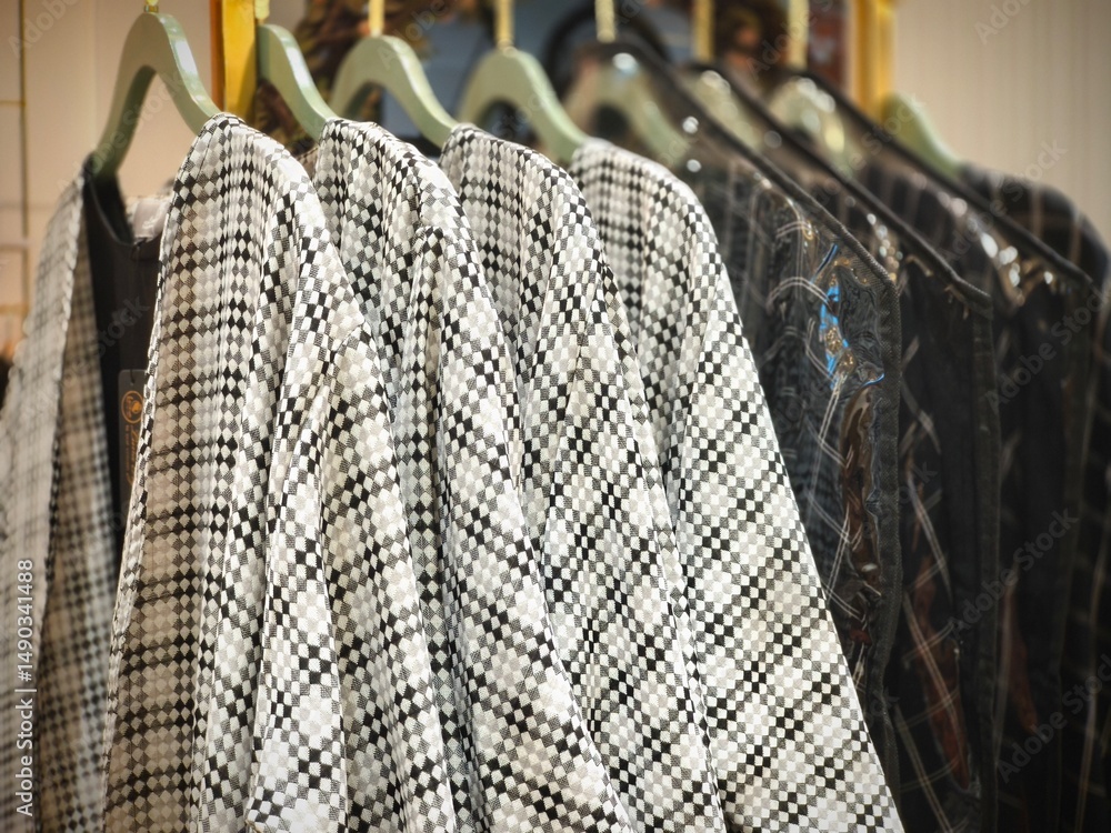 Φωτογραφία A collection of Muslim clothing for women with various designs, patterns and colors is sold in a clothing shop