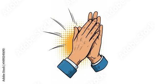 Hands clapping celebration illustration